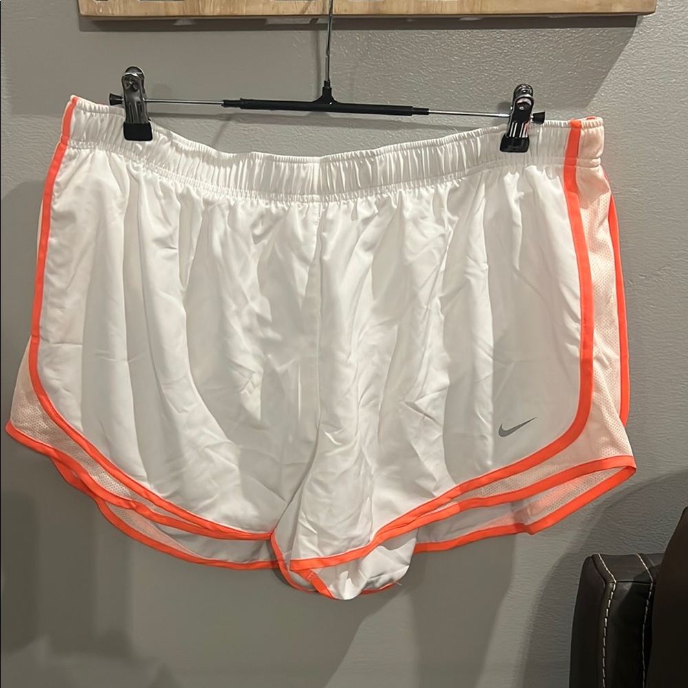Nike Women's Athletic Shorts in White and Orange